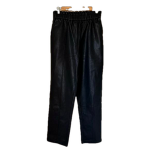 FRNCH black faux leather high waisted pants with pockets. Size M